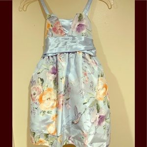 little girls dress light blue floral